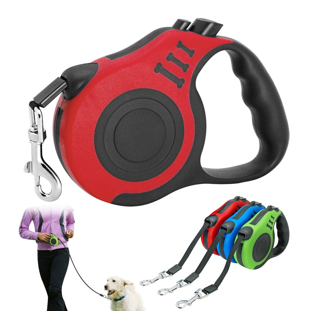 Automatic Dog Leash Retractable Strong Pet Lead Reflective Heavy